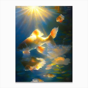 Soragoi Koi Fish Monet Style Classic Painting Canvas Print