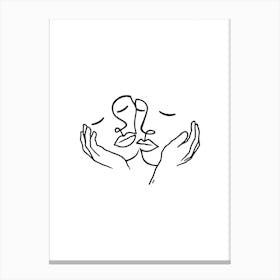 Care For Each Other Canvas Line Art Print