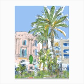 Statue In Sitges Canvas Print