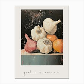 Art Deco Garlic & Onions 2 Poster Canvas Print