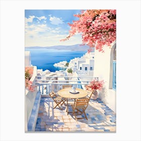Mykonos Summer Watercolour 4 Canvas Print