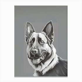 German Shepherd Dog Portrait Canvas Print