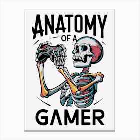 Skeleton Playing Video Game Canvas Print