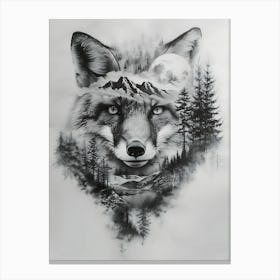 Wolf In The Forest 23 Canvas Print