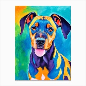 German Pinscher 2 Fauvist Style dog Canvas Print