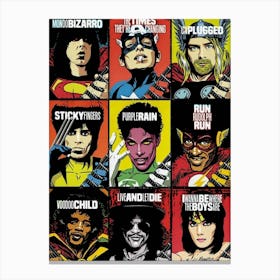 Comic Book Characters legend of rock music Canvas Print