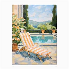 Sun Lounger By The Pool In Florence Italy Canvas Print