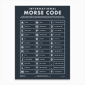 Morse Code Alphabet Canvas Print