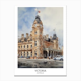 Victoria 1 Watercolour Travel Poster Canvas Print