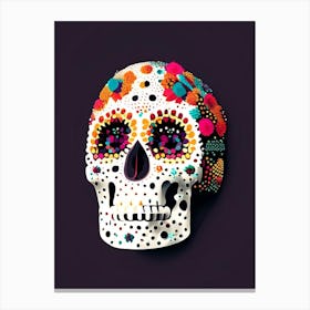 Skull With Terrazzo 3 Patterns Mexican Canvas Print