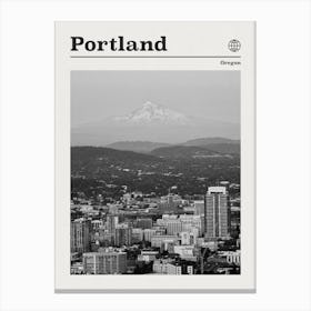 Portland Oregon Black And White Canvas Print