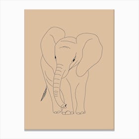 Elephant - Boho, Line Art 19 Canvas Print