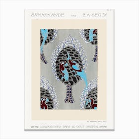 Art Nouveau Bird Pattern Pochoir Print In Oriental Style, Eugène Séguy Canvas Print