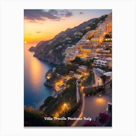 Sunset In Positano Canvas Print