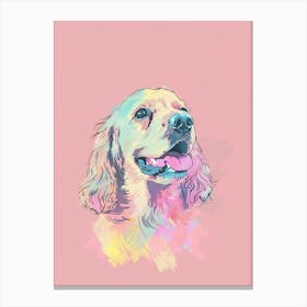 Cocker Spaniel Dog Pastel Line Illustration  1 Canvas Print