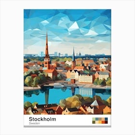 Stockholm, Sweden, Geometric Illustration 4 Poster Canvas Print