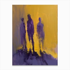 Three People Walking Canvas Print