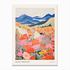 Mount Tamalpais United States 1 Colourful Mountain Illustration Poster Canvas Print