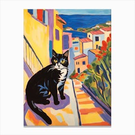 Painting Of A Cat In Pula Croatia 1 Canvas Print