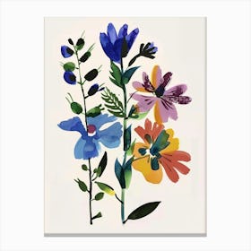 Painted Florals Lobelia 1 Canvas Print