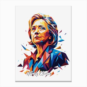 Hillary Clinton 1 Portrait WPAP Pop Art Canvas Print