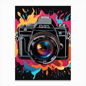 Camera Splatter Canvas Print