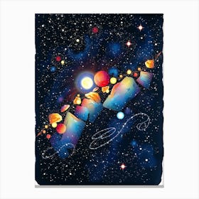 Spaceships And Planets Canvas Print