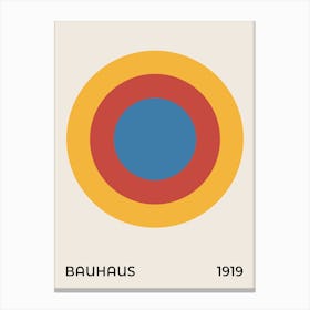 Bauhaus Yellow, red, blue Circles 1919 Exhibition Canvas Print