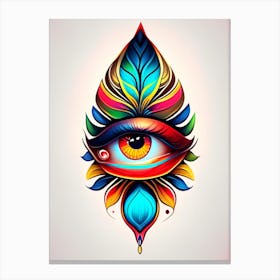 Wisdom, Symbol, Third Eye Tattoo 3 Canvas Print