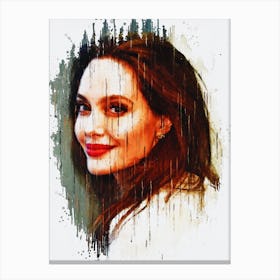 Angelina Jolie Paint Canvas Print