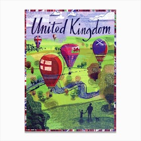 Hot Air Balloons Over United Kingdom Canvas Print