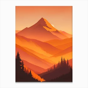 Misty Mountains Vertical Composition In Orange Tone 114 Canvas Print