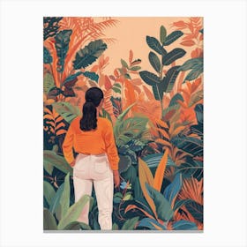 In The Garden Orange 3 Canvas Print