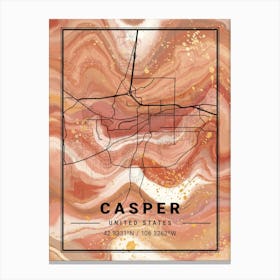 Casper Map Canvas Print