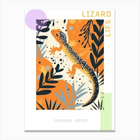 Orange Leopard Gecko Abstract Modern Illustration 4 Poster Canvas Print