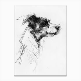 Border Collie Dog Charcoal Line 1 Canvas Print
