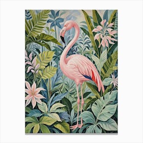 Pink Flamingo In The Jungle no2 Canvas Print