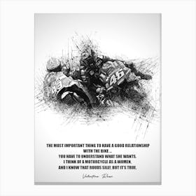 Valentino Rossi Rider Sketch 1 Canvas Print