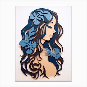 Woman With Blue Hair Canvas Print