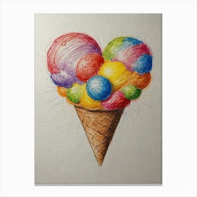 Heart Ice Cream Canvas Print