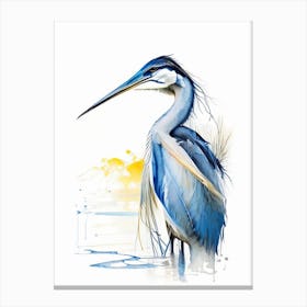 Great Blue Heron Impressionistic 1 Canvas Print