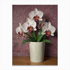 Orchids In A Pot Canvas Print