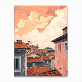 Rome Rooftops Morning Skyline 2 Canvas Print