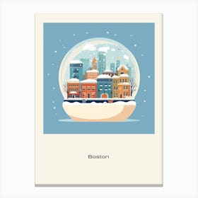 Boston Usa 1 Snowglobe Poster Canvas Print
