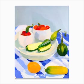 Zucchini Tablescape vegetable Canvas Print