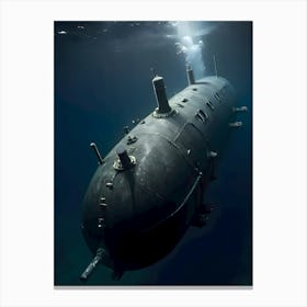 Submarine In The Ocean-Reimagined 24 Canvas Print