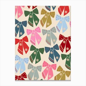 Christmas Bows Coquette Canvas Print