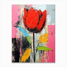 Floral Fusion: Neo-Expressionist Tulips Canvas Print