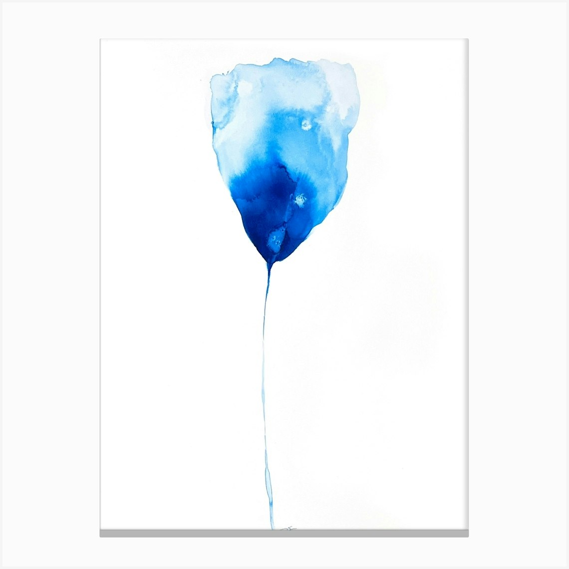 Abstract Blue Florals II, Acrylic ink on cotton paper Canvas Print by Shopbymaja