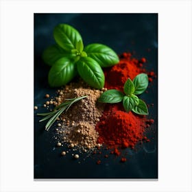 Spices And Herbs Canvas Print